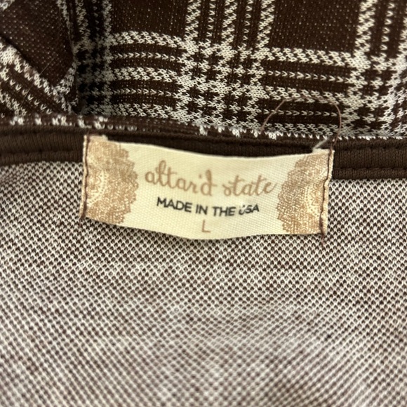 Altar’d State Brown Plaid Mini Dress‎ Size Large - Picture 7 of 8